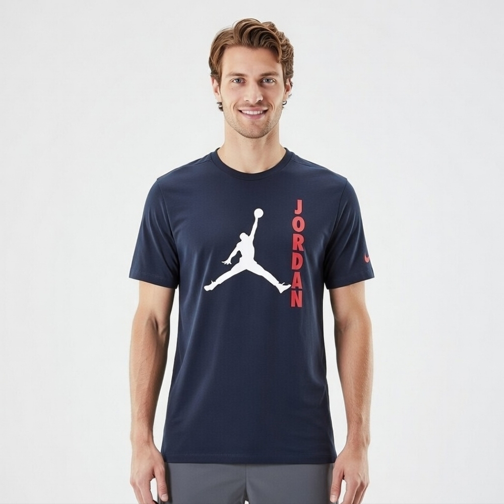 Custom Made Jordan Unisex Navy T-Shirt In Vinly Also
